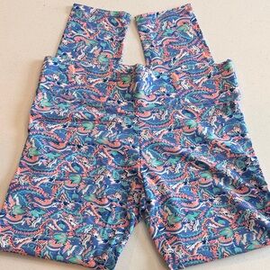 Victoria's Secret NWOT Blue/Coral Print Leggings